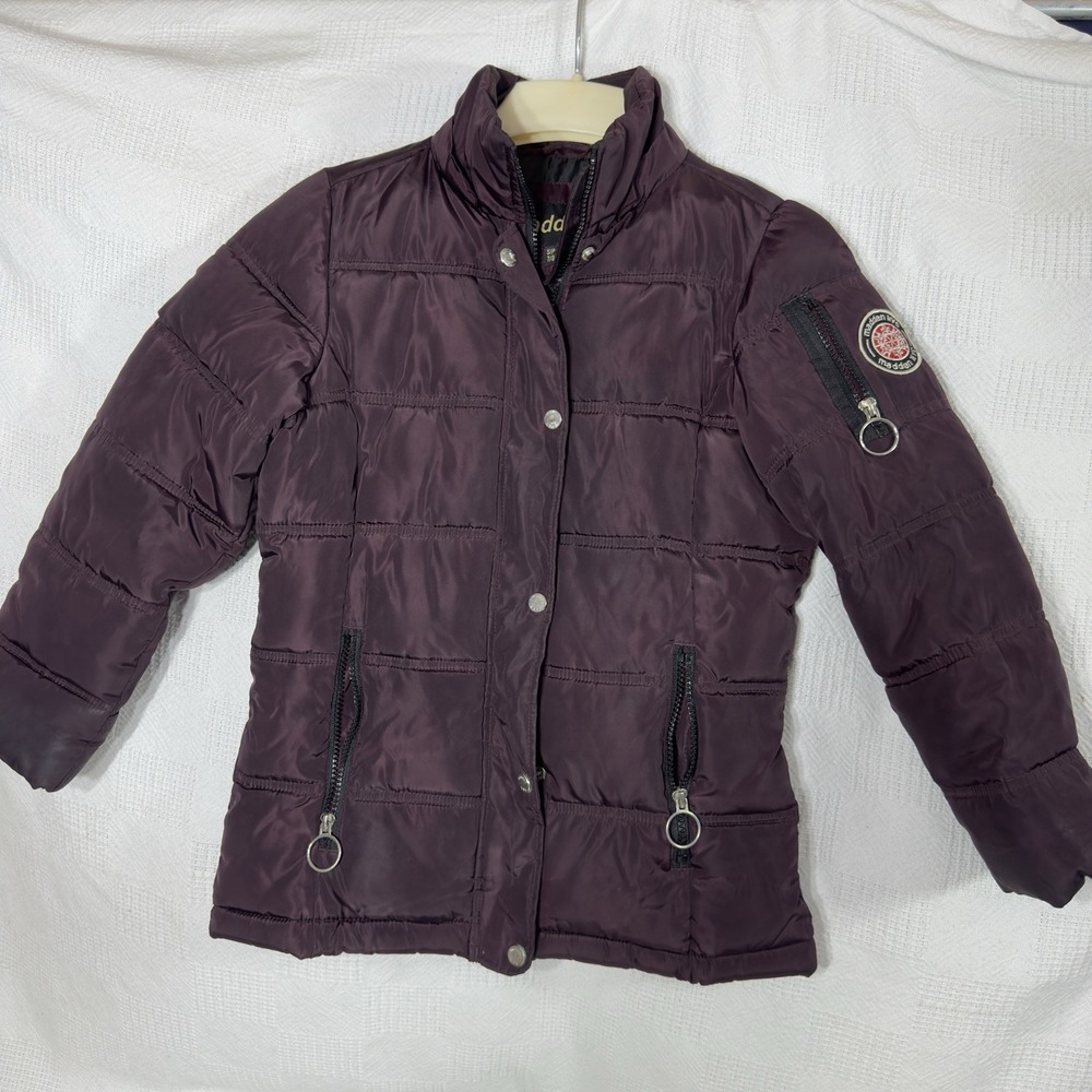 MADDEN NYC size 7/8 Small Kids Puffer Long Coat Plum Color